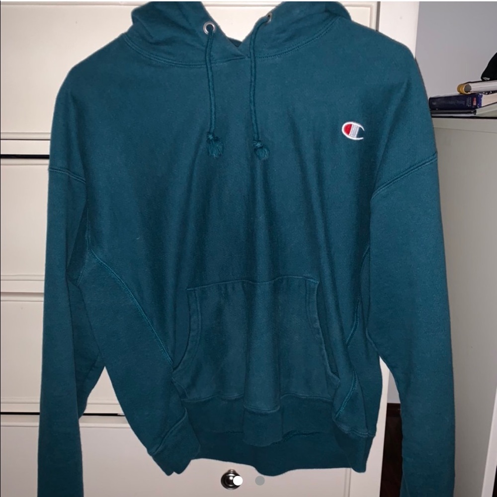 Green champion hoodie